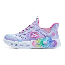 Skechers Hands Free Slip-Ins Slip-Resistant Cushioning Wear-Resistant Kids Lifestyle Shoes Silver Purple Teenagers Lavender/Multicolor, 30