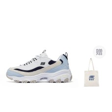 Skechers D'LITES 1.0 Anti-Slip Wear-Resistant Low-Top Chunky Sneakers Women's White Blue White blue, 36