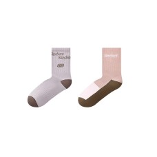 Skechers Sports Alliance Series Mid-Calf Socks Unisex 2 Pack Brick Earth Tone Rose/Light Violet 2-Pack (Brick Earth Tone Rose/Light Violet-04JU), S