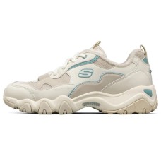 Skechers D Lites 2.0 Running Shoes White/Brown/Blue Women's 38.5