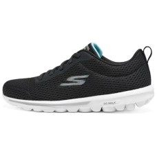 Skechers Women's GO WALK Slip Resistant Low Top Casual Shoes Women's Black Black/Light Green/BKAQ, 37.5