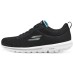 Skechers Women's GO WALK Slip Resistant Low Top Casual Shoes Women's Black Black/Light Green/BKAQ, 37.5