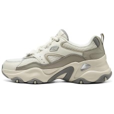 Skechers D'LITES 5.0 Anti-Slip And Wear-Resistant Breathable Low-Top Chunky Sneakers Women's Beige Green Бежево-зеленый, 35