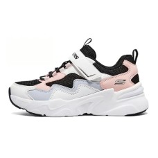 Skechers Slip-Resistant Cushioning Wear-Resistant Kids Lifestyle Shoes White Black Pink Kids' White Black Pink, 30