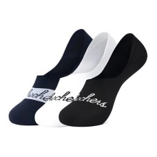 Skechers Colorful No-Show Socks Unisex 3 Pack 3 Pack (Moon Night Navy/White Black/032Z), S