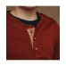Boys Organic Long Sleeve Henley Pullover Sweater with Elbow Patches Красный, XSmall