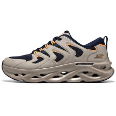 Skechers Anti-Slip Wear-Resistant Low-Top Running Shoes Men's Taupe Navy taupe navy, 39.5
