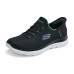 Skechers Summits Slip-Ins Technology Anti-Slip Wear-Resistant Low-Top Casual Shoes Women's Black Green Черно-зеленый, 35