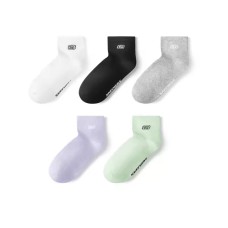 Skechers Ankle Socks Women's 5 Pack 5 Pack (White/Black+Oyster Gray+Maroon+Sprout Yellow Green), S