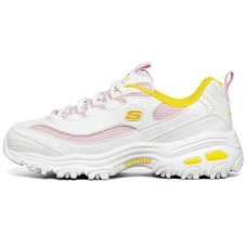 Skechers D'lites 1.0 Gs White/Yellow/Pink Women's 35