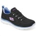 Skechers Anti-Slip Wear-Resistant Low-Top Casual Shoes Women's Black Blue Black Blue, 35.5