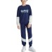 Skechers Colorful Casual Sportswear Men Set (Medieval Blue), M