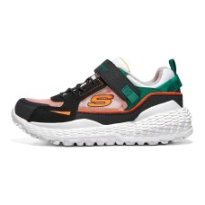 Skechers Breathable Low-Top Kids' Running Shoes Black Green Kids' Black Multi-Color, 27.5