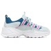 Skechers Kozmiks Cushioned Slip-Resistant Breathable Low-Top Chunky Sneakers Women's Pink Blue 36