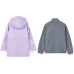 Skechers Casual Sportswear Orchid Bloom Purple+Gray Teenagers 160, Set (Orchid bloom purple hooded jacket + gray stand up collar jacket)