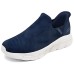 Skechers Go Walk Fle Hands Free Slip Ins Technology Rebound Lightweight Breathable Low Top Casual Shoes Men's Black Синий, 39.5