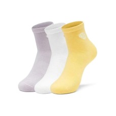 Skechers Ankle Socks Unisex 3 Pack 3 Pack (White Yellow/Orchid Purple/041D), M