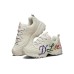 Skechers D'LITES 1.0 Cushioned Anti-Slip Wear-Resistant Breathable Lightweight Low-Top Chunky Sneakers Women's Natural 35