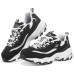 Skechers D'LITES 1.0 Anti-Slip And Wear-Resistant Warm Low-Top Chunky Sneakers Women's Black White Черно-белый, 37.5