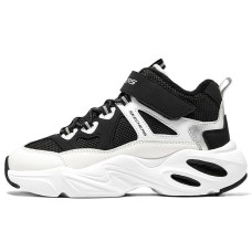 Skechers Anti-Slip And Wear-Resistant Warm Mid-Top Kids' Running Shoes Black White Teenagers Черно-белый, 38