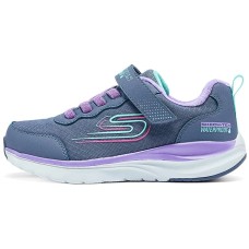 Skechers Anti-Slip Wear-Resistant Low-Top Kids' Running Shoes Gray Light Purple Kids' Gray/light purple, 28.5
