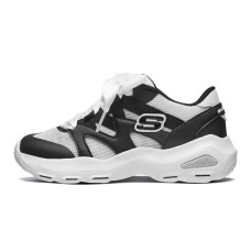 Skechers D'LITES Series Slip Resistant Cushioning Abrasion Resistant Kids Lifestyle Shoes White Black Teenagers 28.5