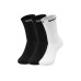 Skechers Unisex Mid-Calf Socks 3 Pack (Black+Black+White), S