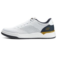 Skechers Durable Breathable Low-Top Casual Shoes Men's White Blue White blue, 42