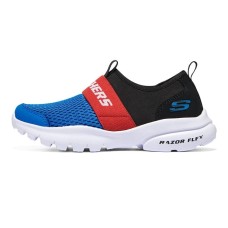 Skechers Wear-Resistant Slip-Resistant Low-Top Kids' Running Shoes Blue Black Teenagers Black Blue, 27.5