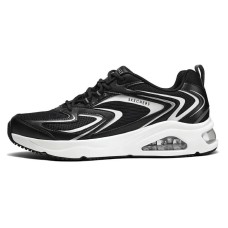Skechers Cushioned Wear-Resistant Breathable Low-Top Casual Running Shoes Men's Black White Черно-белый, 39.5