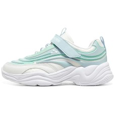 Skechers Girls Cushioning Wear-Resistant Low-Top Kids Lifestyle Shoes White Green Teenagers White Blue/Yellow Green, 33