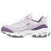 Skechers D'LITES 1.0 Milk Tea Bear Cushioning Anti-Slip And Wear-Resistant Low-Top Chunky Sneakers Women's White Purple 35.5