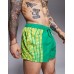 ASOS DESIGN swim shorts in super short length with placement animal print in green Зеленый, 2XL - W40-42