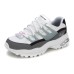 Skechers D'Lites Low Top Daddy Shoes White/Grey Women's 35