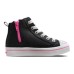 Skechers Heartbeatz Anti-Kick Lightweight High-Top Kids Canvas Shoes Black Pink Kids' Black Pink, 28.5