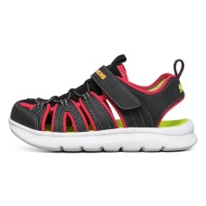 Skechers Slip Resistant, Abrasion Resistant, Breathable Children's Sandals Black Red Teenagers 28.5