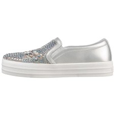 Skechers Skateboard Shoes Women's Low-Top Silver 36