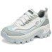Skechers Street Anti-Slip Wear-Resistant Low-Top Chunky Sneakers Women's Gray Blue Gray Blue, 36