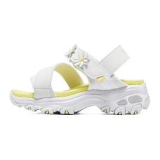 Skechers C Fle SANDAL 2.0 Anti Slip Wear Resistant Children's Sandals White Yellow Teenagers 32