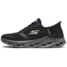 Skechers Cushioned Slip-Resistant Low-Top Casual Running Shoes Men's Black Gray Color Black/charcoal gray, 43