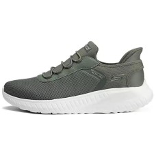 Skechers Bob's Cushioning Slip-Resistant Coverage Support Low-Top Casual Running Shoes Men's Green Olive green/OLV, 40