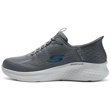 Skechers Skech-Lite Pro Cushioned Slip-Resistant Low-Top Running Shoes Men's Gray Blue Charcoal Gray/Blue, 42.5