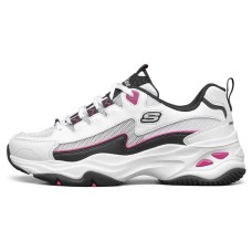 Skechers D'Lites 4.0 Low Running Shoes Gs White/Black/Pink Women's 35