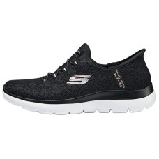 Skechers Hands Free Slip Ins Cushioned Wear Resistant Breathable Low Top Running Shoes Women's Black Черный, 37.5