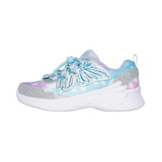 Skechers Slip-Resistant Breathable Kids Lifestyle Shoes Blue Purple Children Aged 3-7 Years Old silver/lavender, 28.5