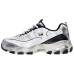 Skechers DLITES Cushioning Anti-Slip And Wear-Resistant Support Lightweight Low-Top Chunky Sneakers Women's White Black White Black Silver, 38