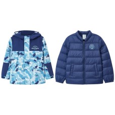 Skechers Sports Life Collection Down Jacket Teenagers 蓝底异形迷彩-0521, 165