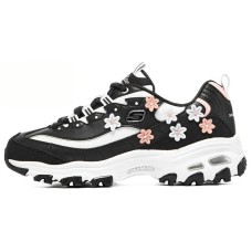 Skechers D'LITES 1.0 Anti-Slip And Wear-Resistant Breathable Low-Top Casual Shoes Women's Black White 35.5