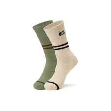 Skechers Mid-Calf Socks Unisex 2 Pack 2 Pack (Zelkova Wood/Beige/03EP), S