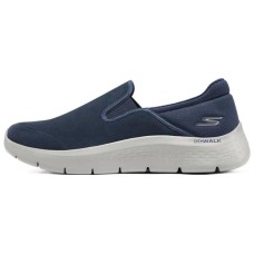 Skechers Go Walk Fle Cushioned Anti-Slip And Wear-Resistant Lightweight Low-Top Casual Shoes Men's Navy 44.5